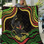 Personalized Penrith Panthers Rugby Mascot Quilt Aboriginal Dot Art - Dreamtime Rugby Mascot