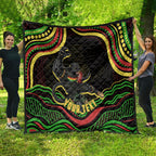 Personalized Penrith Panthers Rugby Mascot Quilt Aboriginal Dot Art - Dreamtime Rugby Mascot
