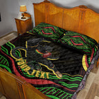 Personalized Penrith Panthers Rugby Mascot Quilt Bed Set Aboriginal Dot Art - Dreamtime Rugby Mascot
