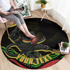 Personalized Penrith Panthers Rugby Mascot Round Carpet Aboriginal Dot Art - Dreamtime Rugby Mascot