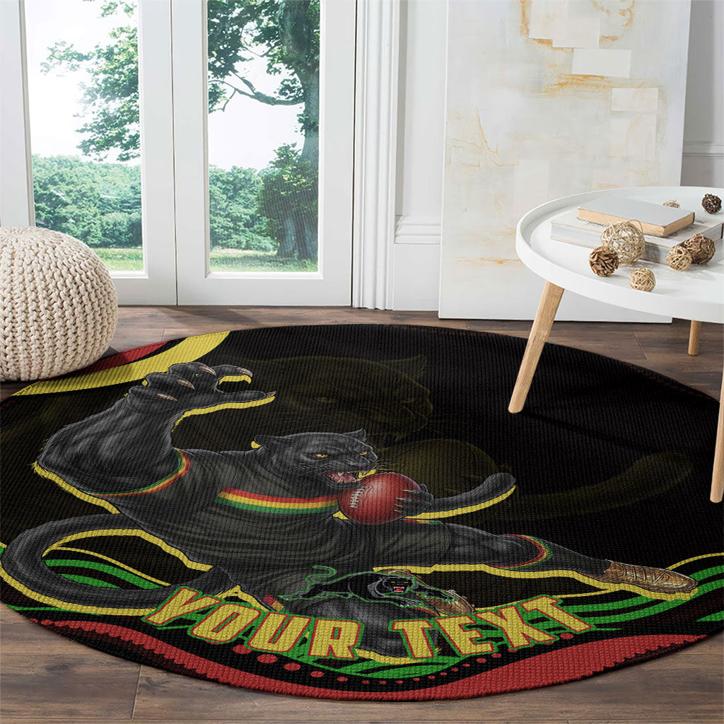 Personalized Penrith Panthers Rugby Mascot Round Carpet Aboriginal Dot Art - Dreamtime Rugby Mascot