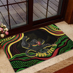 Personalized Penrith Panthers Rugby Mascot Rubber Doormat Aboriginal Dot Art - Dreamtime Rugby Mascot