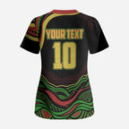 Personalized Penrith Panthers Rugby Mascot Scrub Top Aboriginal Dot Art - Dreamtime Rugby Mascot