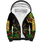 Personalized Penrith Panthers Rugby Mascot Sherpa Hoodie Aboriginal Dot Art - Dreamtime Rugby Mascot