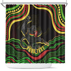 Personalized Penrith Panthers Rugby Mascot Shower Curtain Aboriginal Dot Art - Dreamtime Rugby Mascot