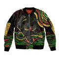 Personalized Penrith Panthers Rugby Mascot Sleeve Zip Bomber Jacket Aboriginal Dot Art - Dreamtime Rugby Mascot