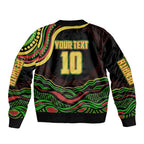Personalized Penrith Panthers Rugby Mascot Sleeve Zip Bomber Jacket Aboriginal Dot Art - Dreamtime Rugby Mascot