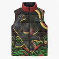 Personalized Penrith Panthers Rugby Mascot Sleeveless Puffer Jacket Aboriginal Dot Art - Dreamtime Rugby Mascot