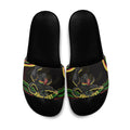 Personalized Penrith Panthers Rugby Mascot Slide Sandals Aboriginal Dot Art - Dreamtime Rugby Mascot