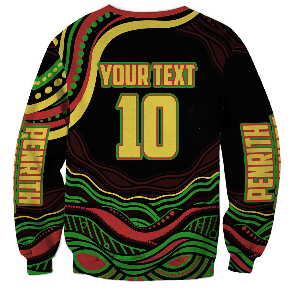 Personalized Penrith Panthers Rugby Mascot Sweatshirt Aboriginal Dot Art - Dreamtime Rugby Mascot