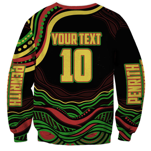 Personalized Penrith Panthers Rugby Mascot Sweatshirt Aboriginal Dot Art - Dreamtime Rugby Mascot