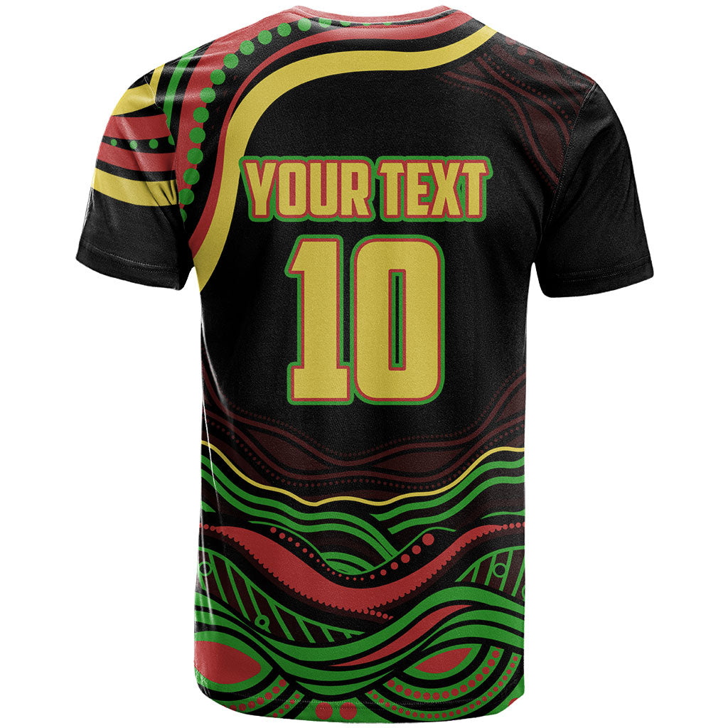 Personalized Penrith Panthers Rugby Mascot T Shirt Aboriginal Dot Art - Dreamtime Rugby Mascot