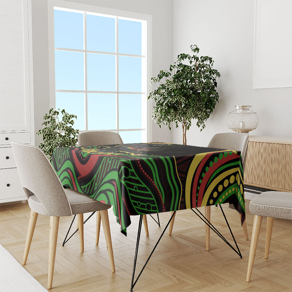 Personalized Penrith Panthers Rugby Mascot Tablecloth Aboriginal Dot Art - Dreamtime Rugby Mascot
