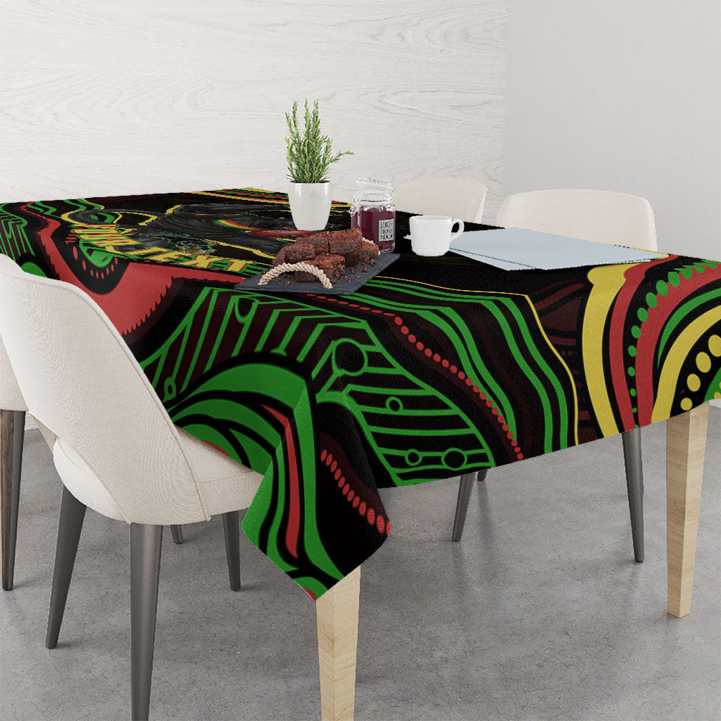 Personalized Penrith Panthers Rugby Mascot Tablecloth Aboriginal Dot Art - Dreamtime Rugby Mascot