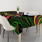 Personalized Penrith Panthers Rugby Mascot Tablecloth Aboriginal Dot Art - Dreamtime Rugby Mascot