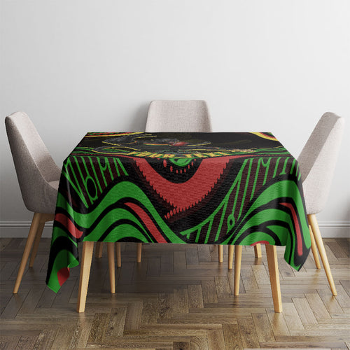 Personalized Penrith Panthers Rugby Mascot Tablecloth Aboriginal Dot Art - Dreamtime Rugby Mascot