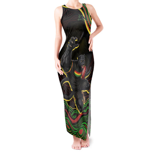 Personalized Penrith Panthers Rugby Mascot Tank Maxi Dress Aboriginal Dot Art - Dreamtime Rugby Mascot