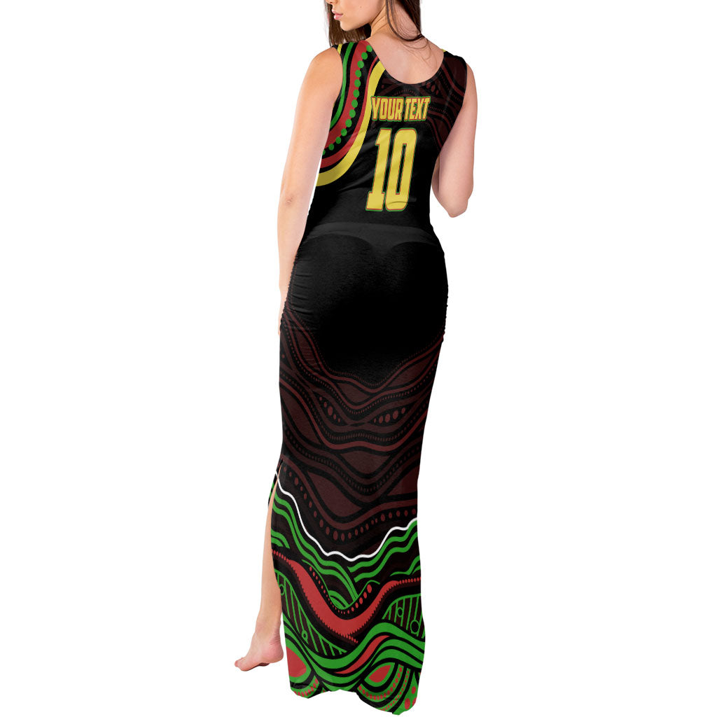 Personalized Penrith Panthers Rugby Mascot Tank Maxi Dress Aboriginal Dot Art - Dreamtime Rugby Mascot
