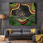 Personalized Penrith Panthers Rugby Mascot Tapestry Aboriginal Dot Art - Dreamtime Rugby Mascot