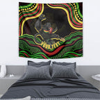 Personalized Penrith Panthers Rugby Mascot Tapestry Aboriginal Dot Art - Dreamtime Rugby Mascot