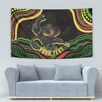 Personalized Penrith Panthers Rugby Mascot Tapestry Aboriginal Dot Art - Dreamtime Rugby Mascot