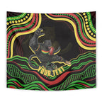 Personalized Penrith Panthers Rugby Mascot Tapestry Aboriginal Dot Art - Dreamtime Rugby Mascot