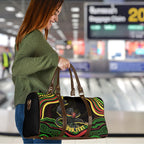 Personalized Penrith Panthers Rugby Mascot Travel Bag Aboriginal Dot Art - Dreamtime Rugby Mascot