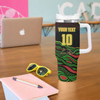 Personalized Penrith Panthers Rugby Mascot Tumbler With Handle Aboriginal Dot Art - Dreamtime Rugby Mascot