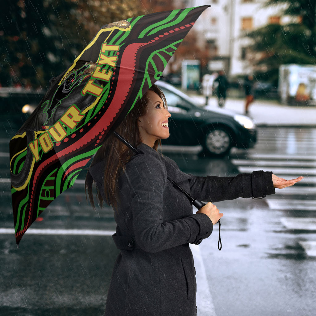 Personalized Penrith Panthers Rugby Mascot Umbrella Aboriginal Dot Art - Dreamtime Rugby Mascot