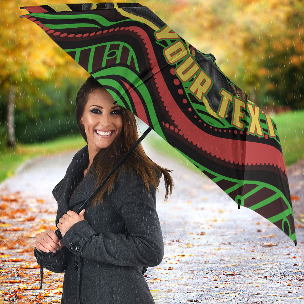 Personalized Penrith Panthers Rugby Mascot Umbrella Aboriginal Dot Art - Dreamtime Rugby Mascot