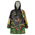 Personalized Penrith Panthers Rugby Mascot Wearable Blanket Hoodie Aboriginal Dot Art - Dreamtime Rugby Mascot