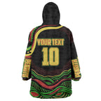 Personalized Penrith Panthers Rugby Mascot Wearable Blanket Hoodie Aboriginal Dot Art - Dreamtime Rugby Mascot