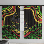 Personalized Penrith Panthers Rugby Mascot Window Curtain Aboriginal Dot Art - Dreamtime Rugby Mascot