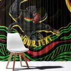 Personalized Penrith Panthers Rugby Mascot Window Curtain Aboriginal Dot Art - Dreamtime Rugby Mascot