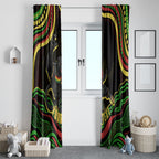 Personalized Penrith Panthers Rugby Mascot Window Curtain Aboriginal Dot Art - Dreamtime Rugby Mascot
