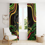 Personalized Penrith Panthers Rugby Mascot Window Curtain Aboriginal Dot Art - Dreamtime Rugby Mascot
