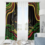 Personalized Penrith Panthers Rugby Mascot Window Curtain Aboriginal Dot Art - Dreamtime Rugby Mascot