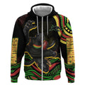 Personalized Penrith Panthers Rugby Mascot Zip Hoodie Aboriginal Dot Art - Dreamtime Rugby Mascot