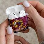 Personalized Brisbane Lions AFL Mascot AirPods Case Aboriginal Dot Art - Dreamtime Football Mascot