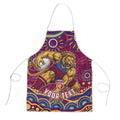 Personalized Brisbane Lions AFL Mascot Apron Aboriginal Dot Art - Dreamtime Football Mascot