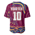 Personalized Brisbane Lions AFL Mascot Baseball Jersey Aboriginal Dot Art - Dreamtime Football Mascot