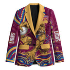 Personalized Brisbane Lions AFL Mascot Blazer Aboriginal Dot Art - Dreamtime Football Mascot