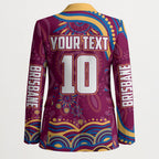 Personalized Brisbane Lions AFL Mascot Blazer Aboriginal Dot Art - Dreamtime Football Mascot