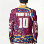 Personalized Brisbane Lions AFL Mascot Blazer Aboriginal Dot Art - Dreamtime Football Mascot