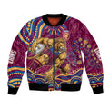 Personalized Brisbane Lions AFL Mascot Bomber Jacket Aboriginal Dot Art - Dreamtime Football Mascot