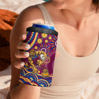 Personalized Brisbane Lions AFL Mascot 4 in 1 Can Cooler Tumbler Aboriginal Dot Art - Dreamtime Football Mascot