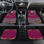 Personalized Brisbane Lions AFL Mascot Car Mats Aboriginal Dot Art - Dreamtime Football Mascot