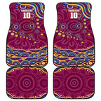 Personalized Brisbane Lions AFL Mascot Car Mats Aboriginal Dot Art - Dreamtime Football Mascot