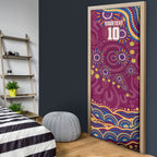Personalized Brisbane Lions AFL Mascot Door Cover Aboriginal Dot Art - Dreamtime Football Mascot