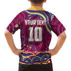 Personalized Brisbane Lions AFL Mascot Family Matching Mermaid Dress and Hawaiian Shirt Aboriginal Dot Art - Dreamtime Football Mascot